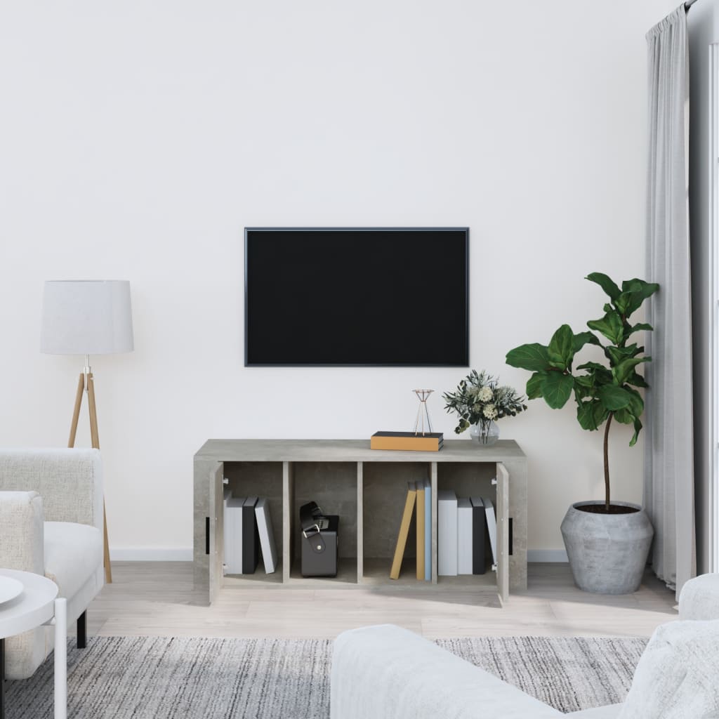 TV ormarić boja betona 100 x 35 x 40 cm od konstruiranog drva