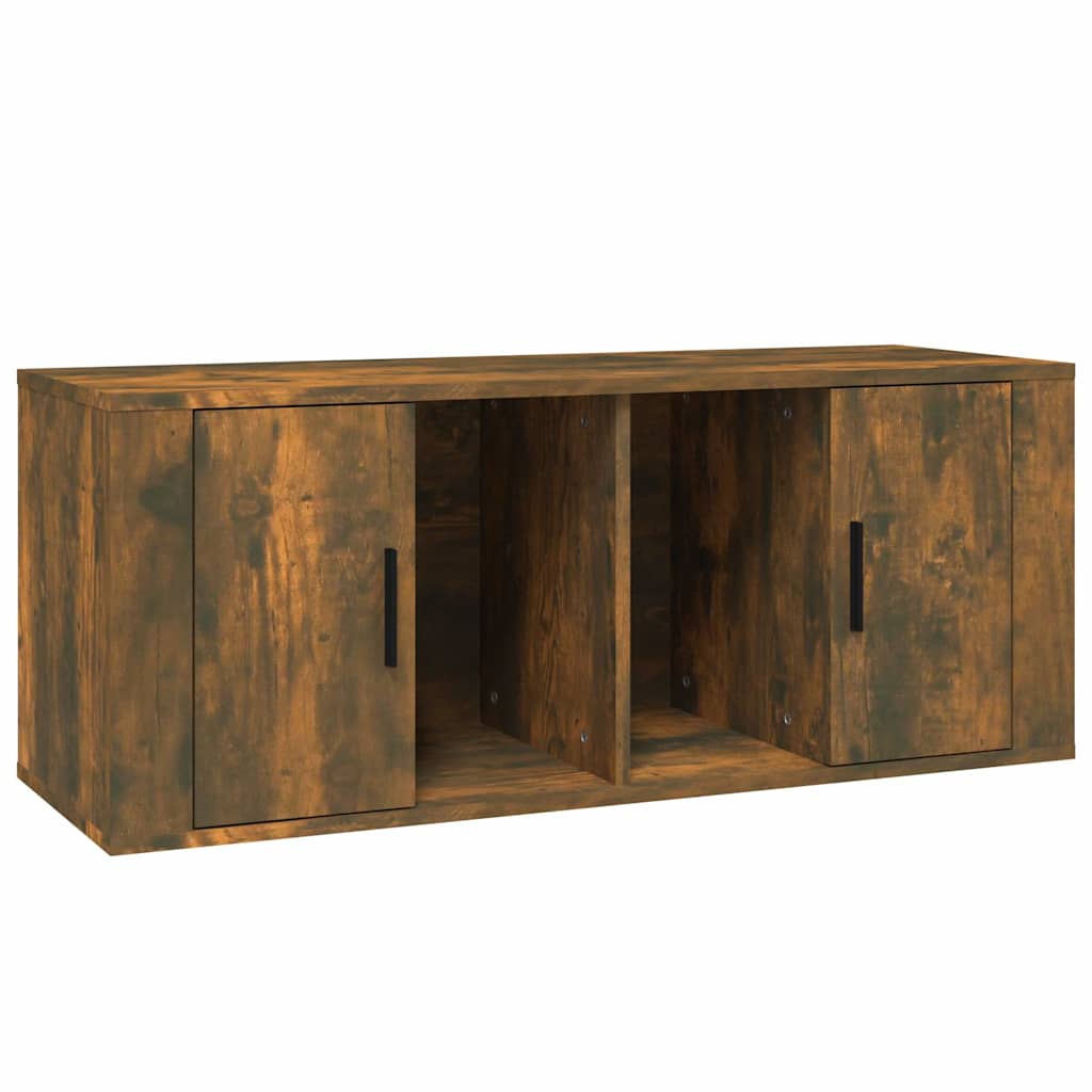 TV ormarić boja dimljenog hrasta 100x35x40 cm konstruirano drvo Smeđa