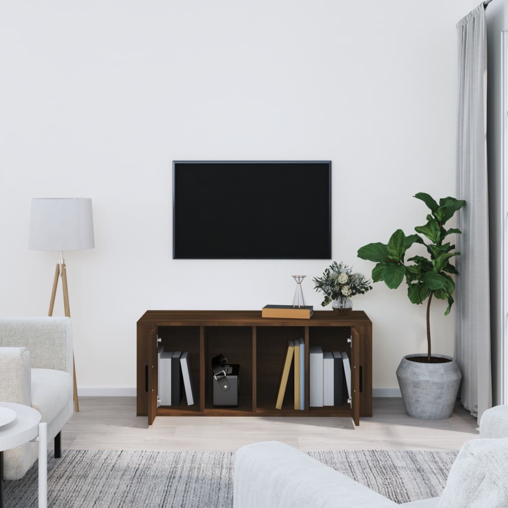 TV ormarić boja smeđeg hrasta 100x35x40 cm konstruirano drvo