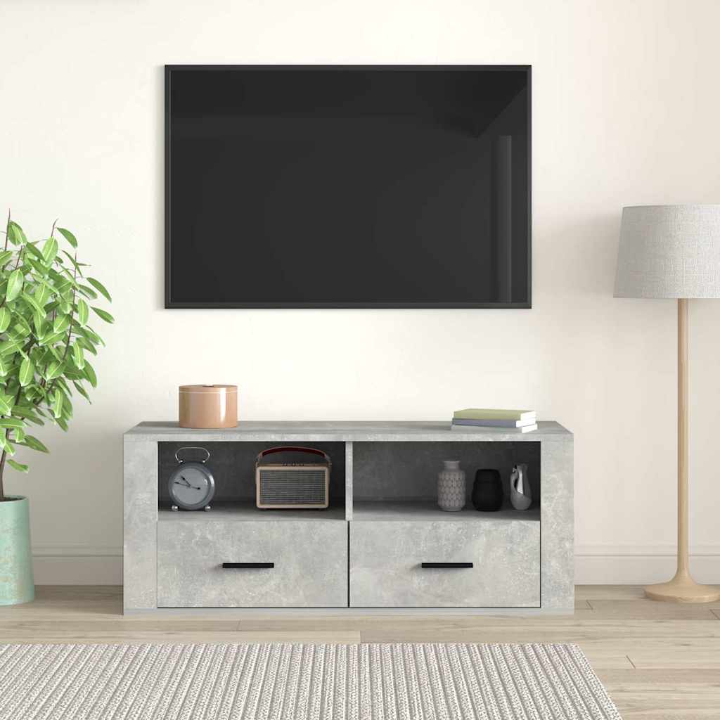 TV ormarić boja betona 100 x 35 x 40 cm od konstruiranog drva