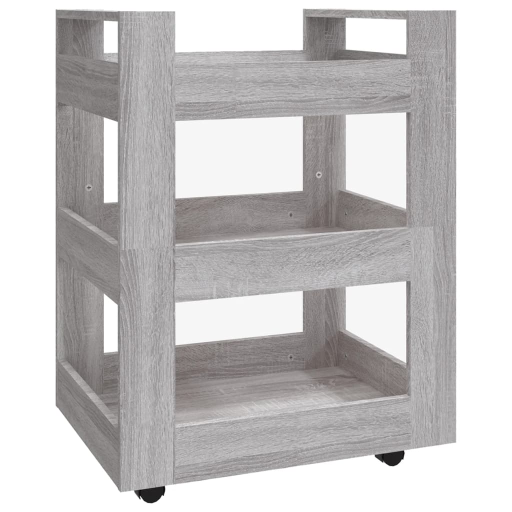 Kuhinjska kolica siva boja hrasta 60x45x80 cm konstruirano drvo