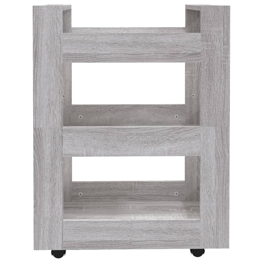 Kuhinjska kolica siva boja hrasta 60x45x80 cm konstruirano drvo