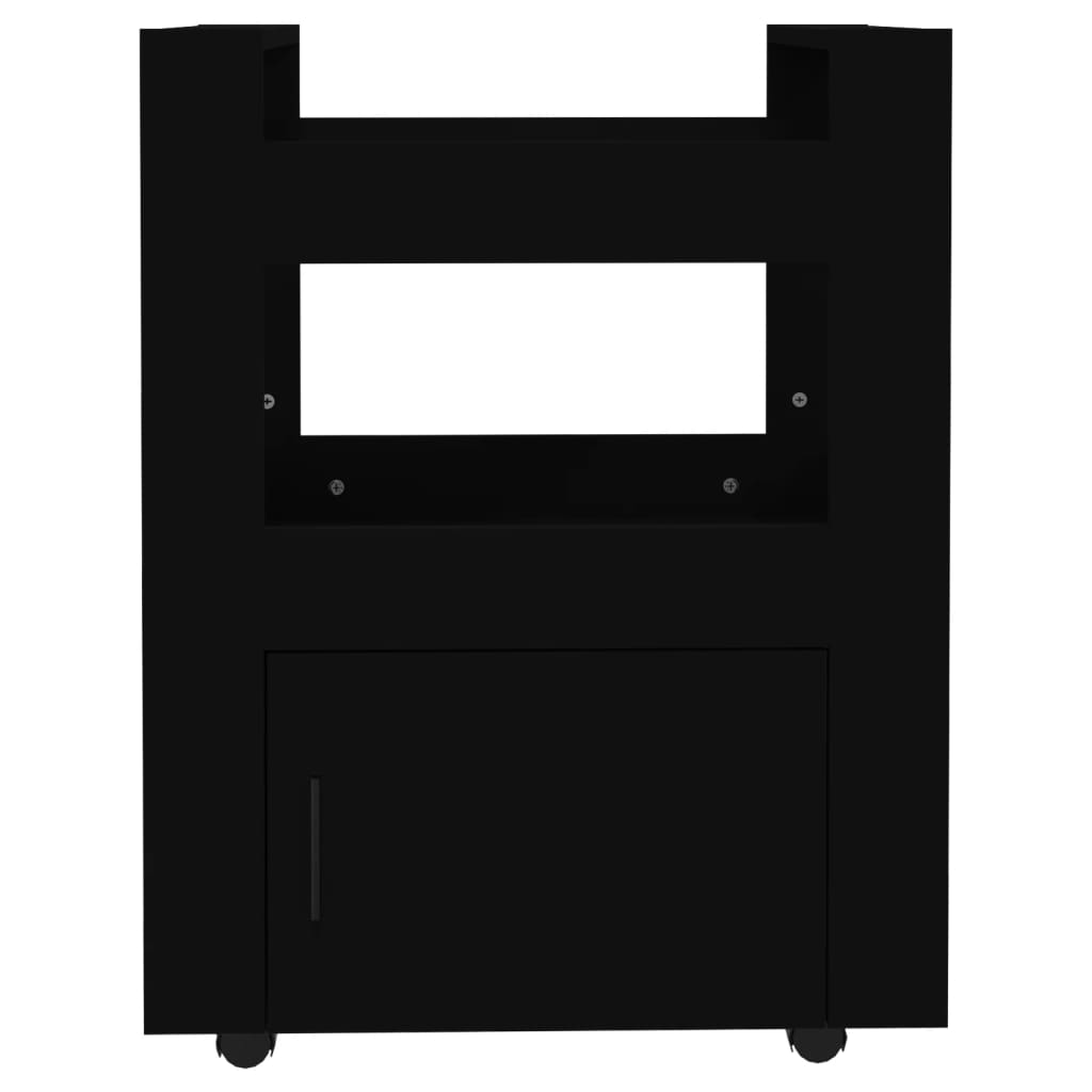Kuhinjska kolica crna 60 x 45 x 80 cm od konstruiranog drva