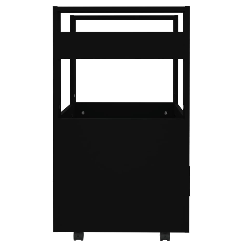 Kuhinjska kolica crna 60 x 45 x 80 cm od konstruiranog drva