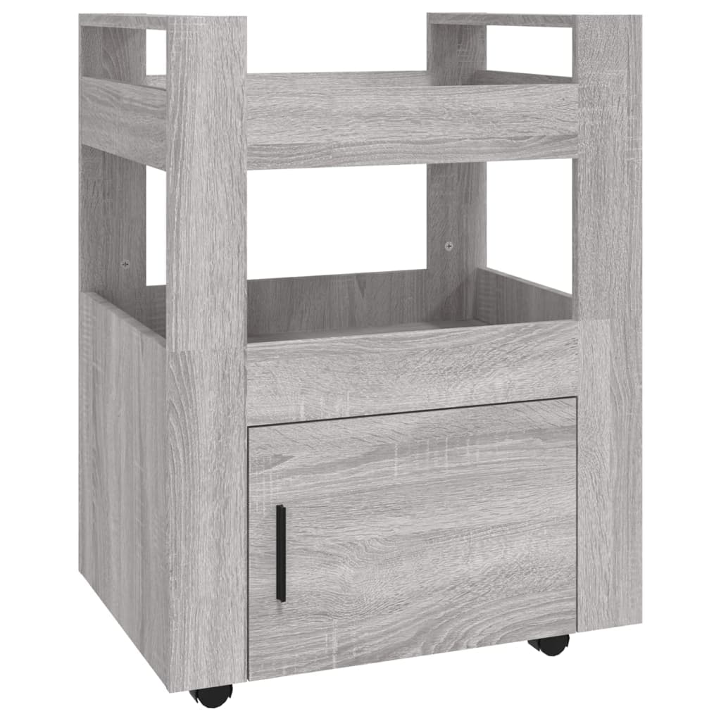 Kuhinjska kolica siva boja hrasta 60x45x80 cm konstruirano drvo