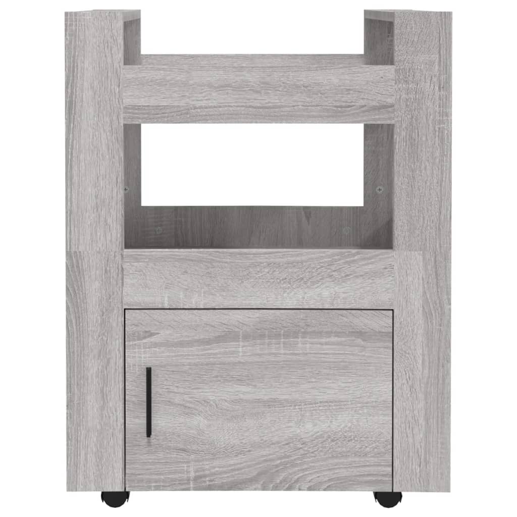 Kuhinjska kolica siva boja hrasta 60x45x80 cm konstruirano drvo