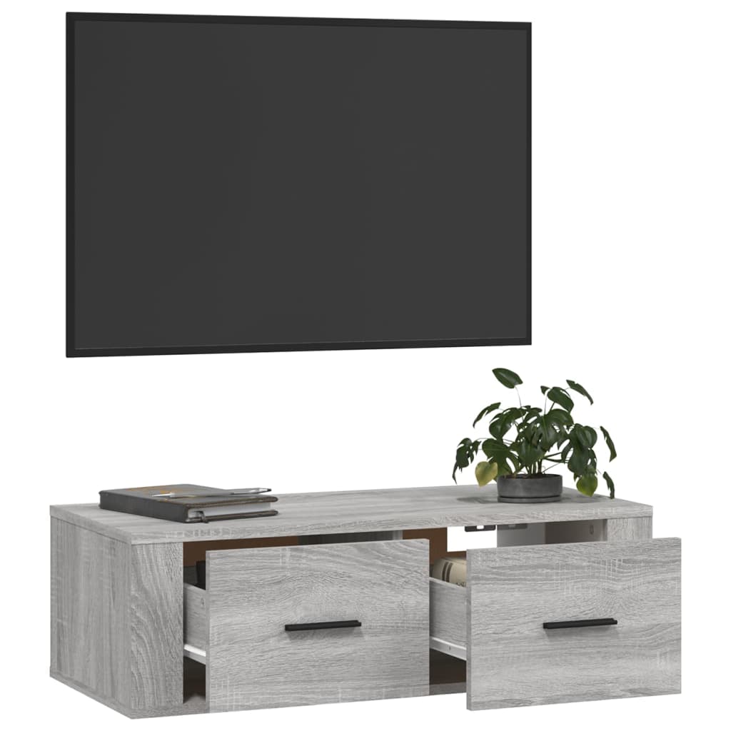 Viseći TV ormarić boja hrasta 80x36x25 cm od konstruiranog drva