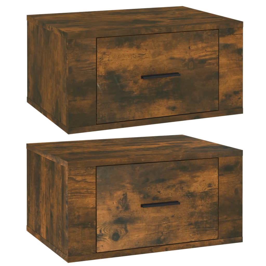 Zidni noćni ormarići 2 kom dimljenog hrasta 50x36x25 cm