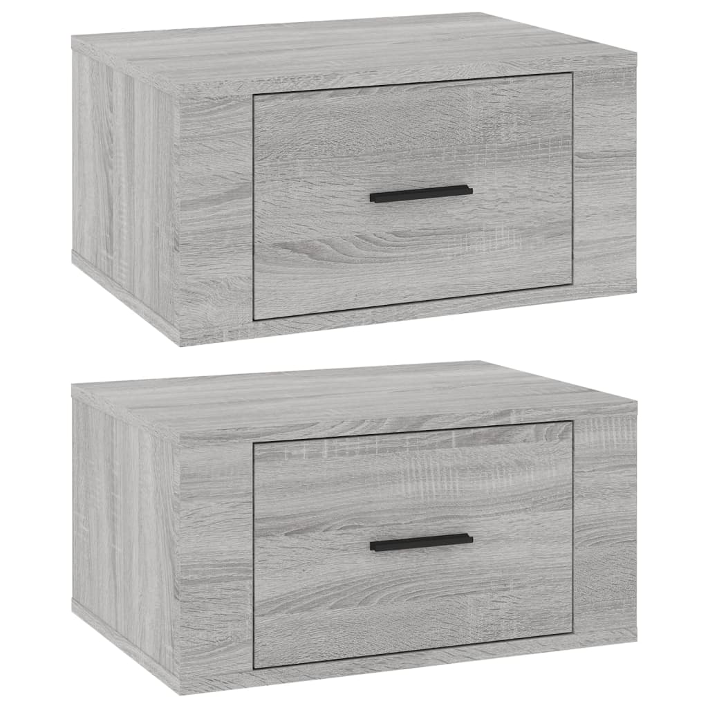 Zidni noćni ormarići 2 kom Boja sivog hrasta sonome 50x36x25 cm