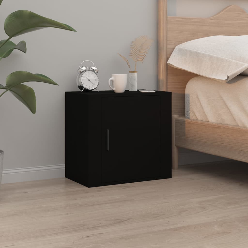 Zidni noćni ormarići 2 kom Crna 50x36x47 cm