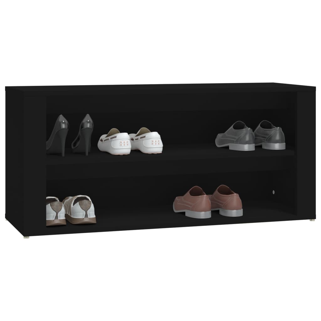 Stalak za cipele crni 100 x 35 x 45 cm od konstruiranog drva
