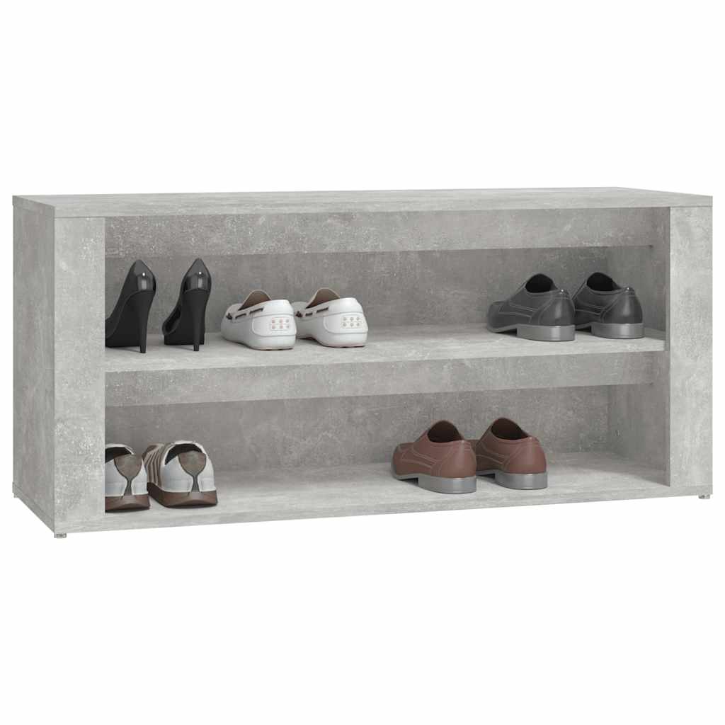 Stalak za cipele boja betona 100x35x45 cm konstruirano drvo