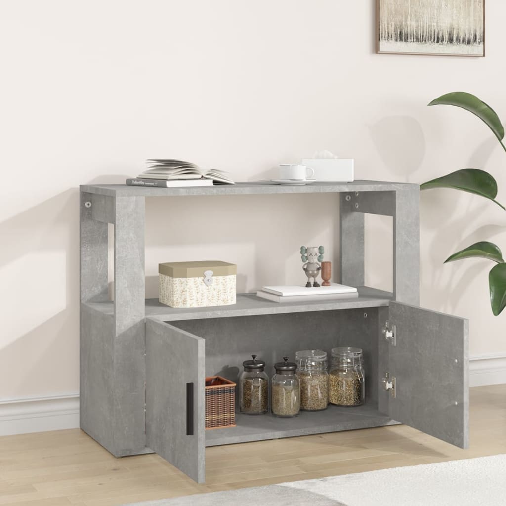 Komoda siva boja betona 80x30x60 cm od konstruiranog drva