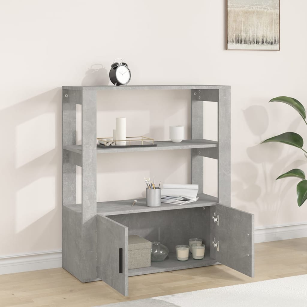Komoda siva boja betona 80x30x90 cm od konstruiranog drva