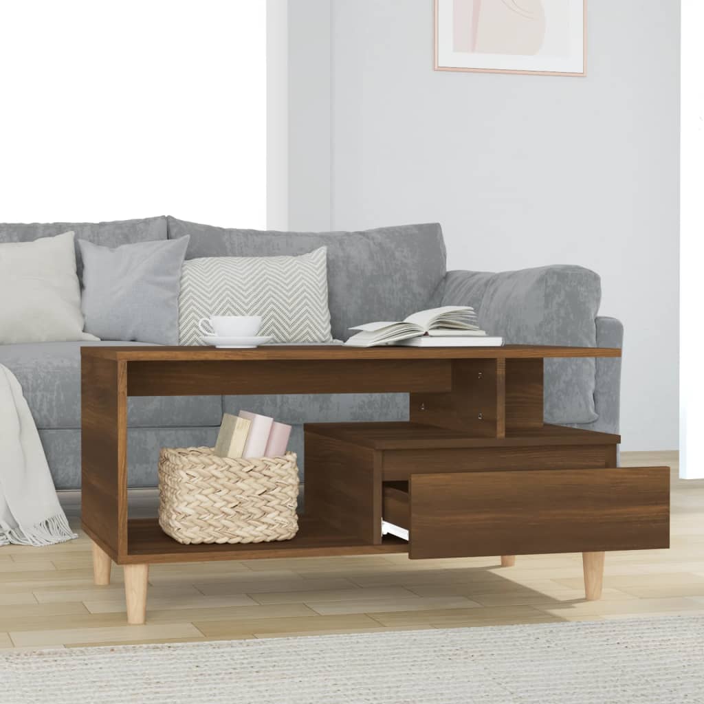 Stolić za kavu smeđi hrast 90x49x45 cm konstruirano drvo