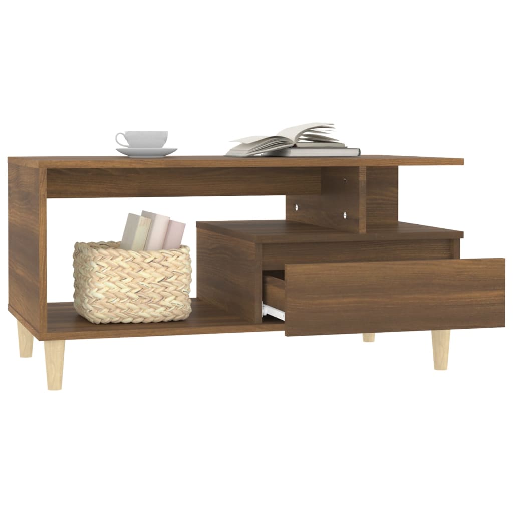 Stolić za kavu smeđi hrast 90x49x45 cm konstruirano drvo