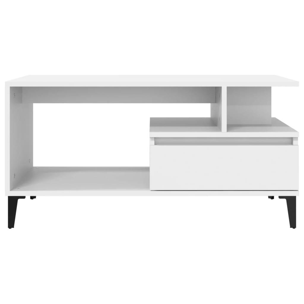 Stolić za kavu bijeli 90 x 49 x 45 cm od konstruiranog drva