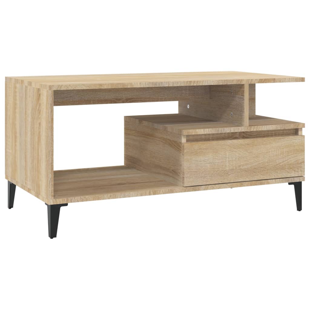 Stolić za kavu boja sivog hrasta 90x49x45 cm konstruirano drvo
