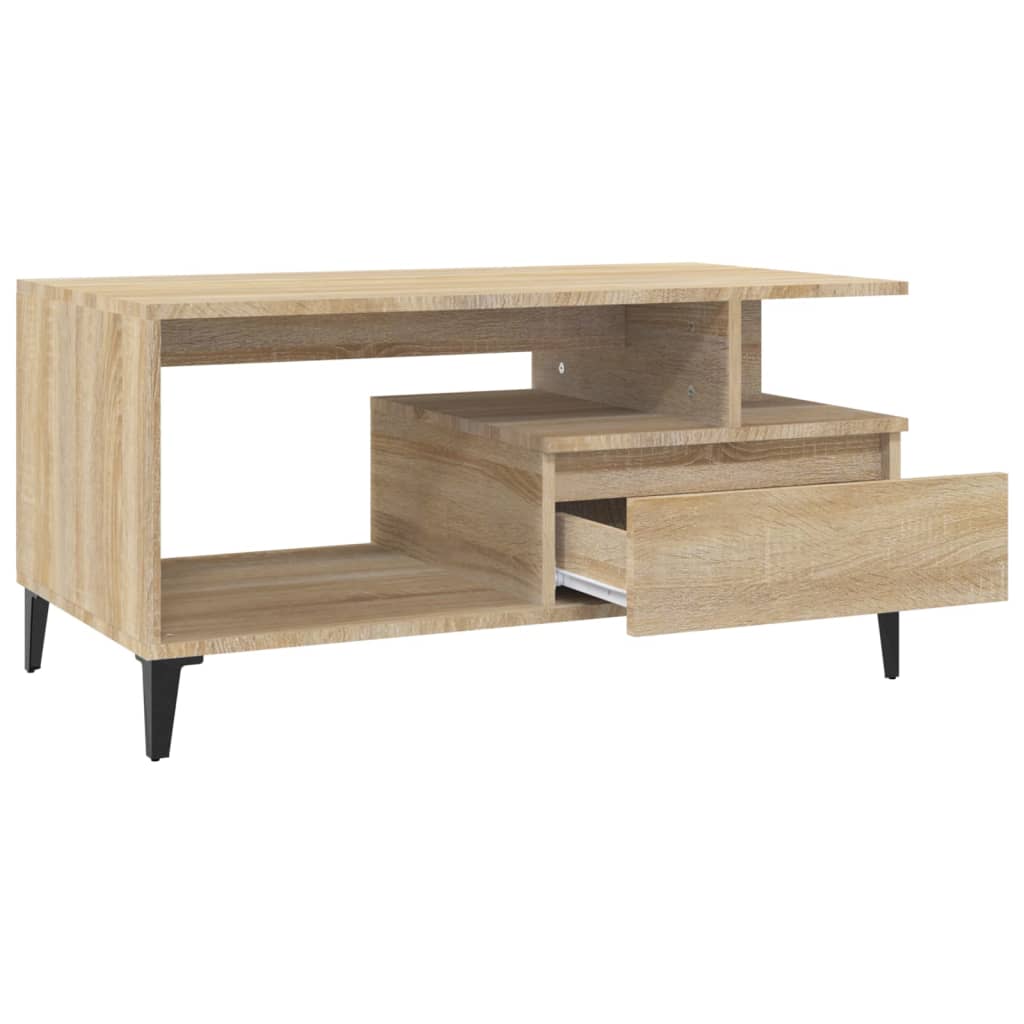 Stolić za kavu boja hrasta 90x49x45 cm konstruirano drvo