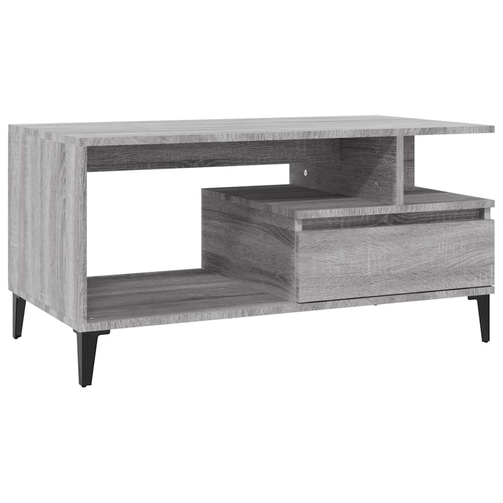 Stolić za kavu boja sivog hrasta 90x49x45 cm konstruirano drvo