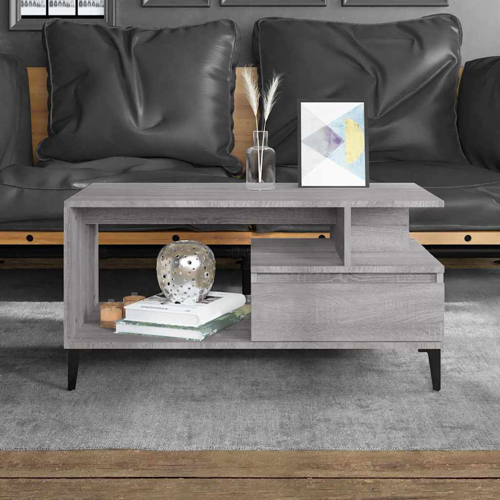 Stolić za kavu boja sivog hrasta 90x49x45 cm konstruirano drvo