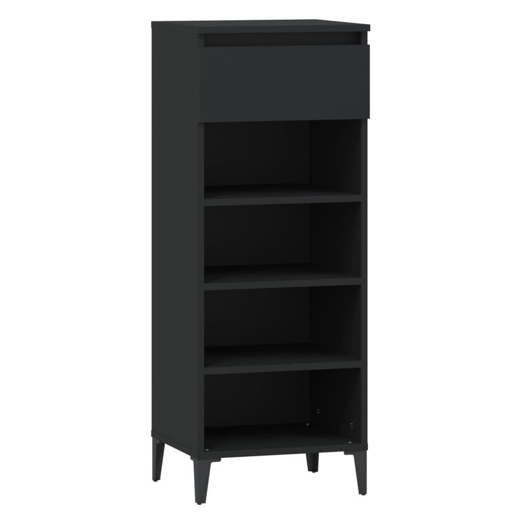 Stalak za cipele crni 40 x 36 x 105 cm od konstruiranog drva
