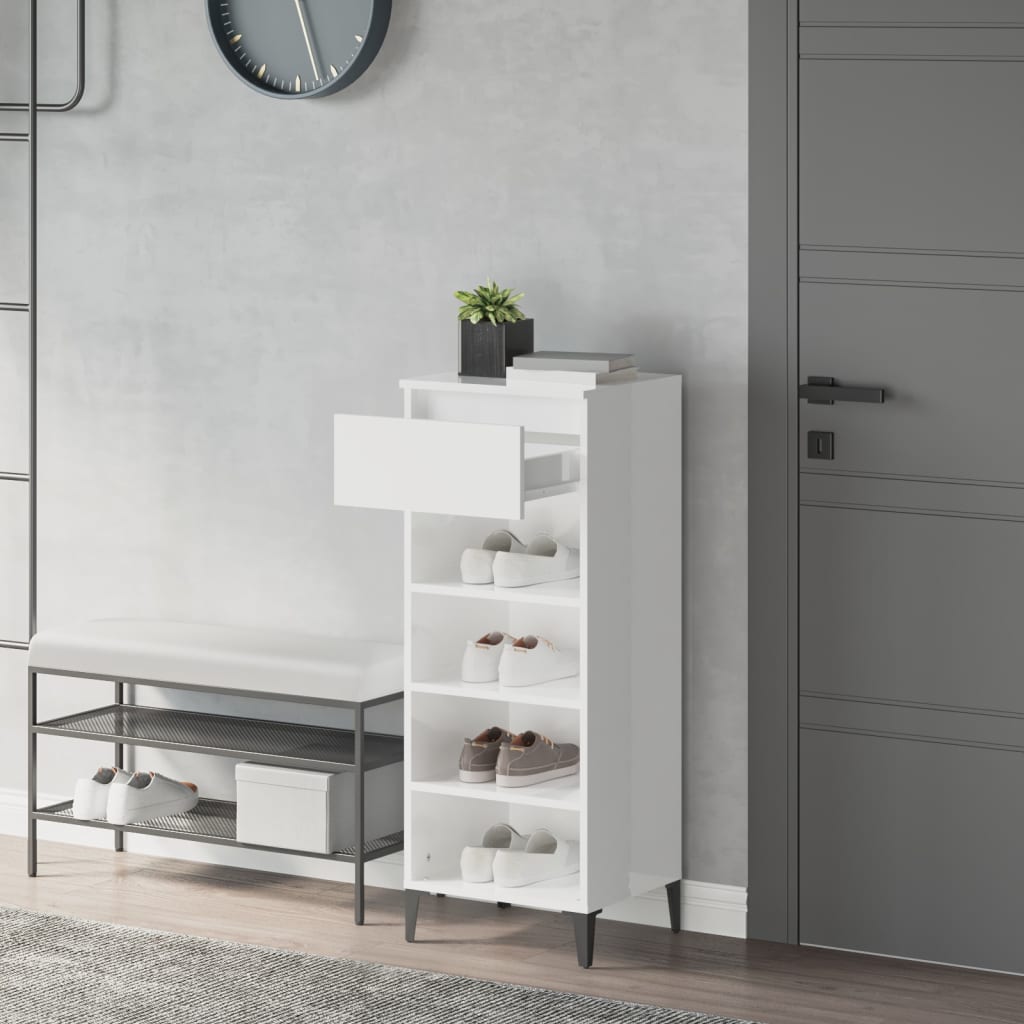 Stalak za cipele boja hrasta 40x36x105 cm konstruirano drvo