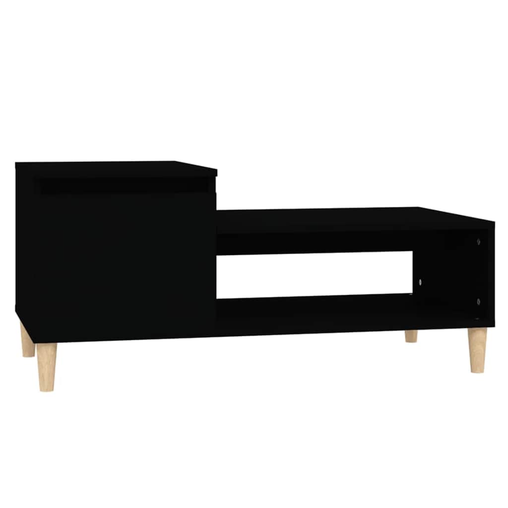 Stolić za kavu crni 100 x 50 x 45 cm od konstruiranog drva Crna