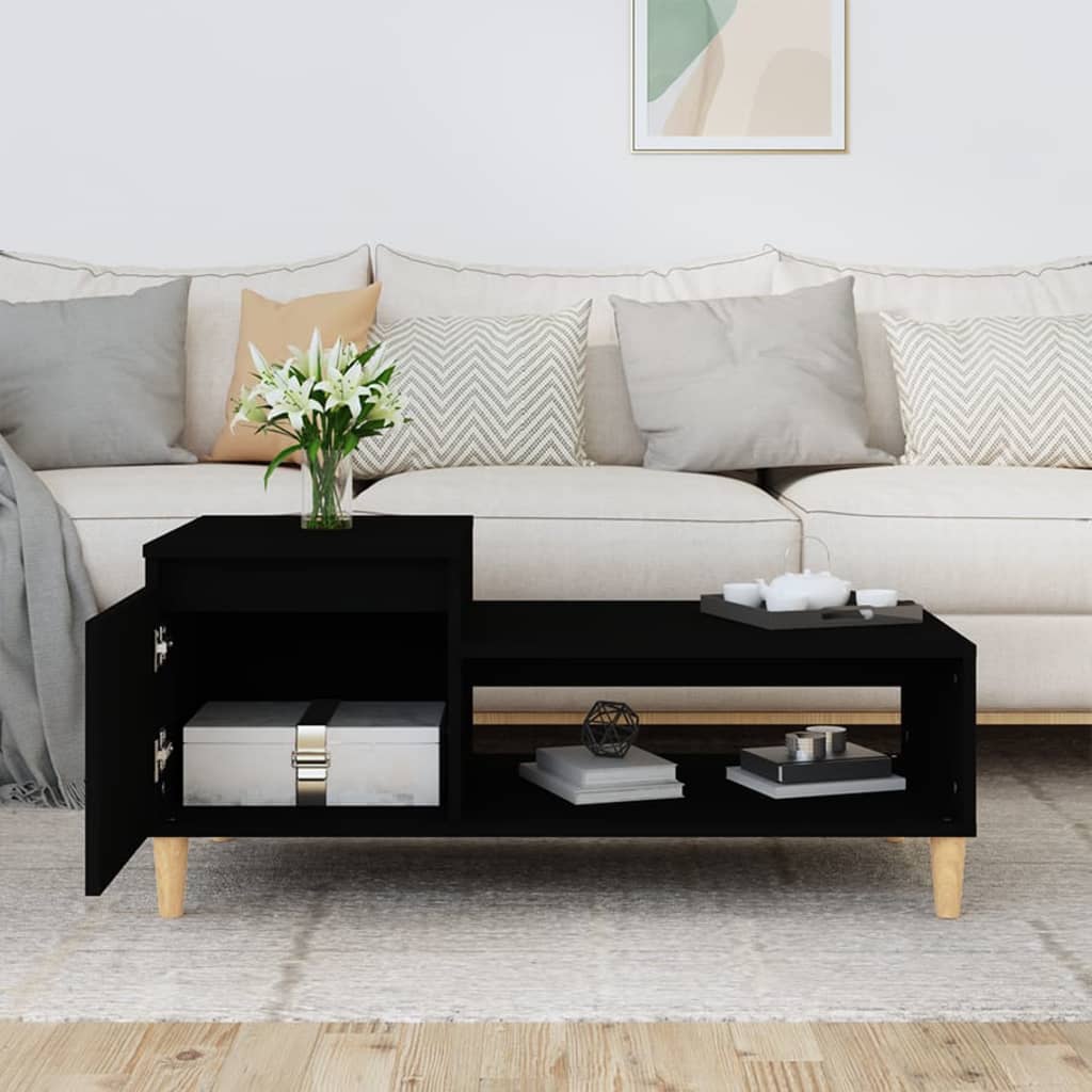 Stolić za kavu crni 100 x 50 x 45 cm od konstruiranog drva