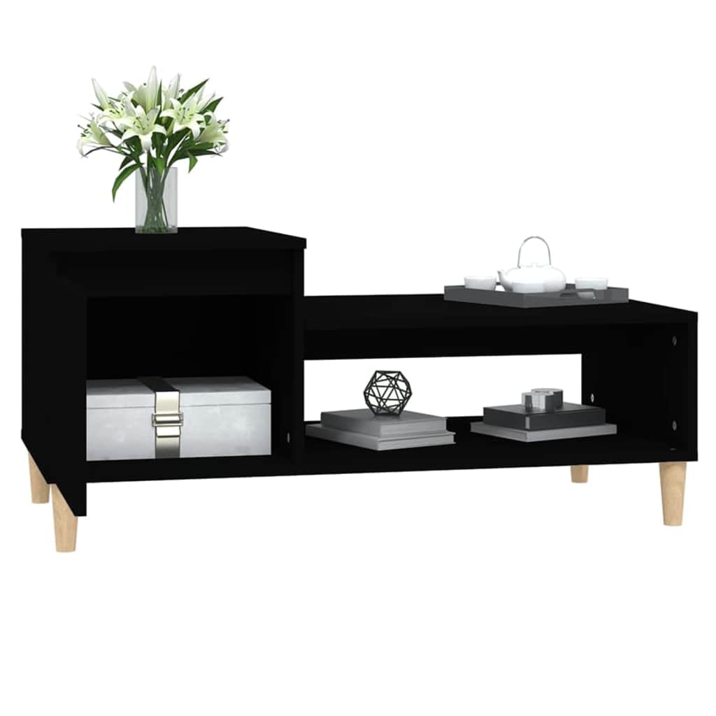 Stolić za kavu crni 100 x 50 x 45 cm od konstruiranog drva Crna