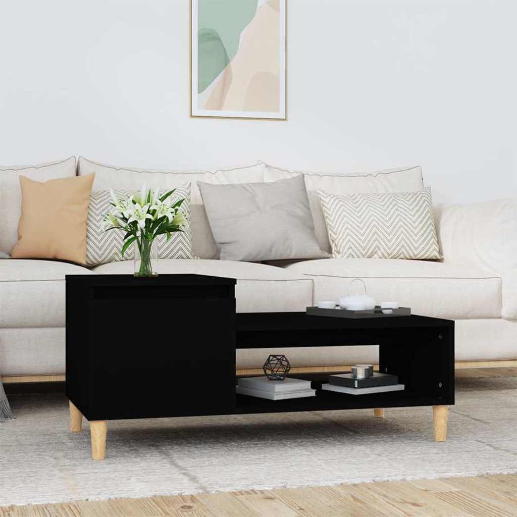 Stolić za kavu crni 100 x 50 x 45 cm od konstruiranog drva Crna