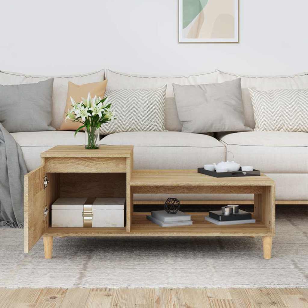 Stolić za kavu boja hrasta 100 x 50 x 45 cm konstruirano drvo Smeđa