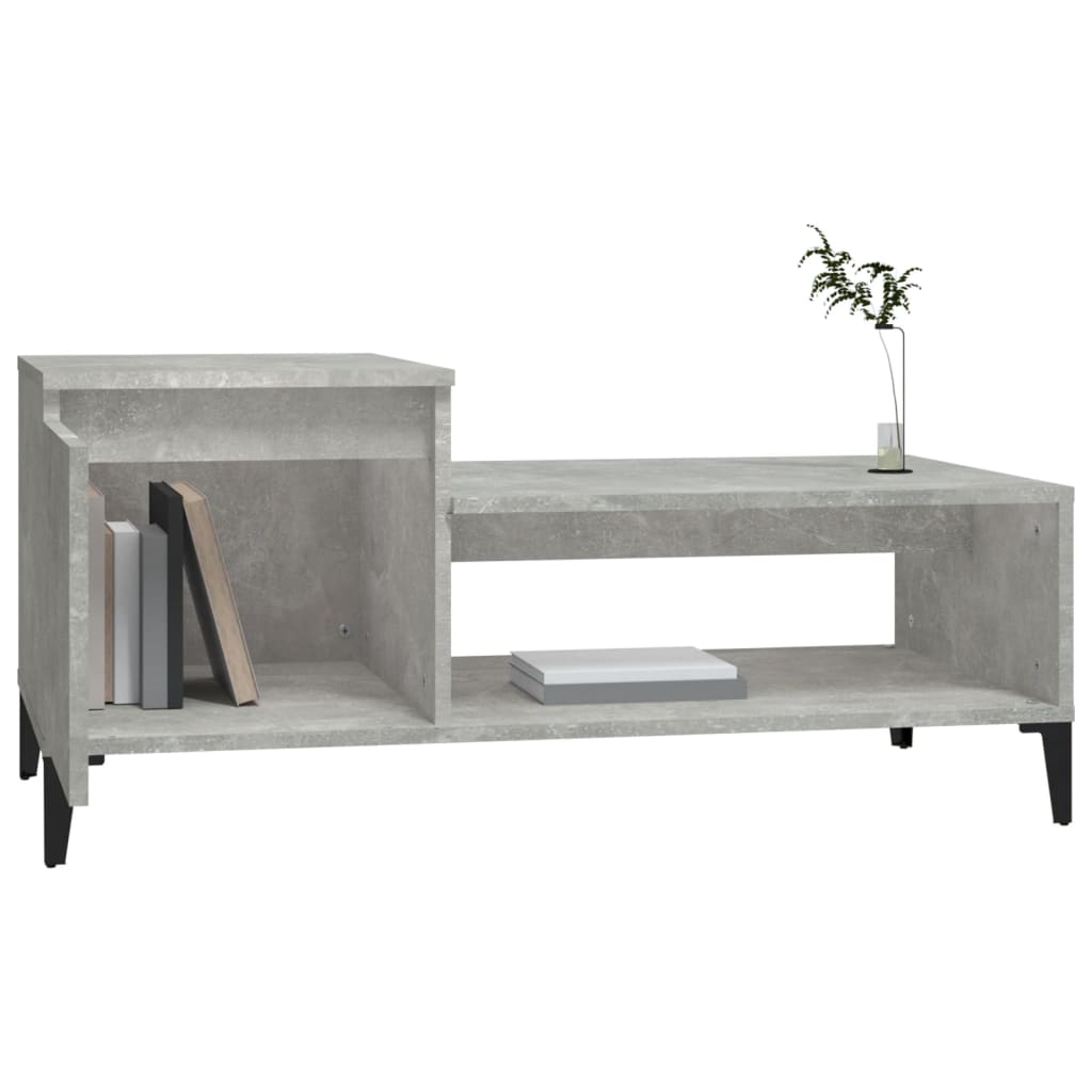 Stolić za kavu boja betona 100x50x45 cm od konstruiranog drva