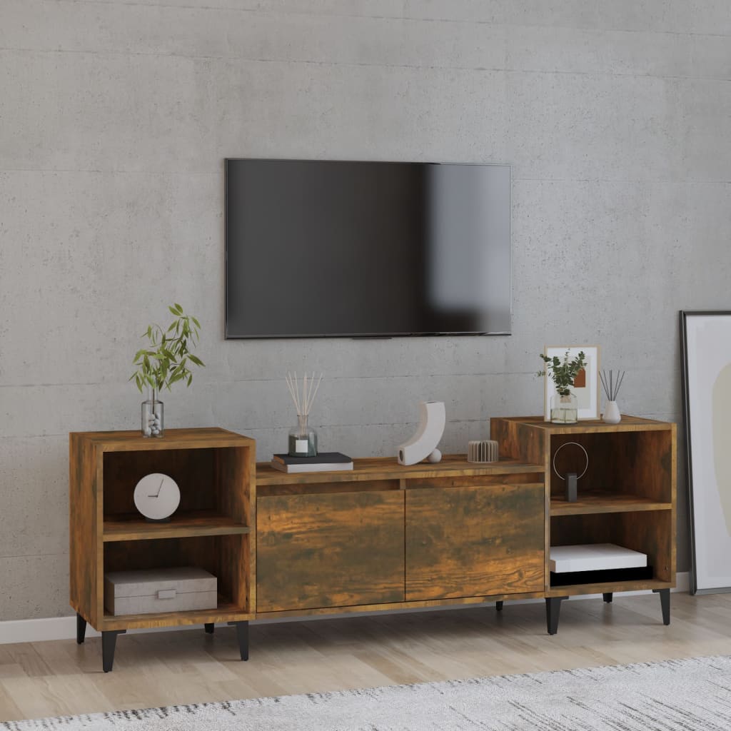 TV ormarić boja dimljenog hrasta 160x35x55 cm konstruirano drvo
