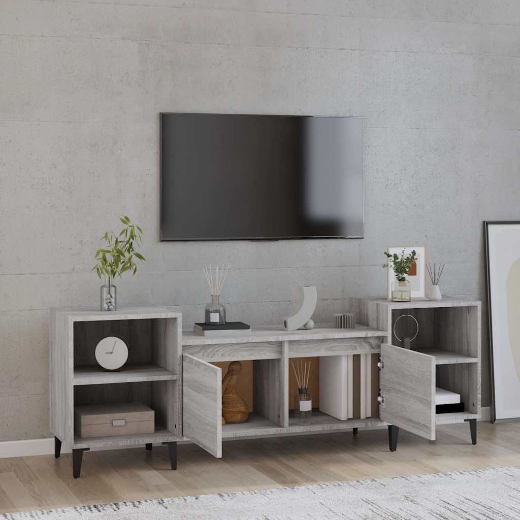 TV ormarić boja hrasta sonome 160x35x55 cm konstruirano drvo Siva