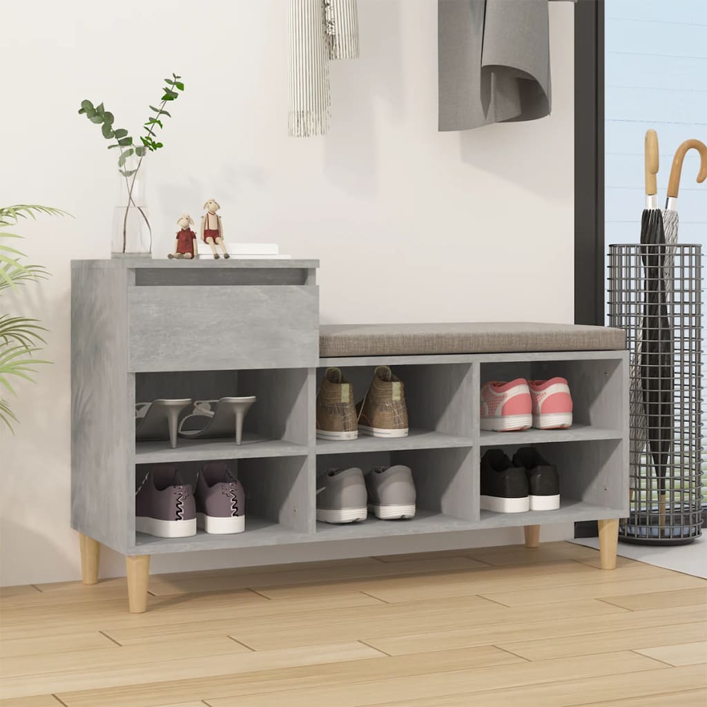 Ormarić za cipele boja betona 102x36x60 cm konstruirano drvo