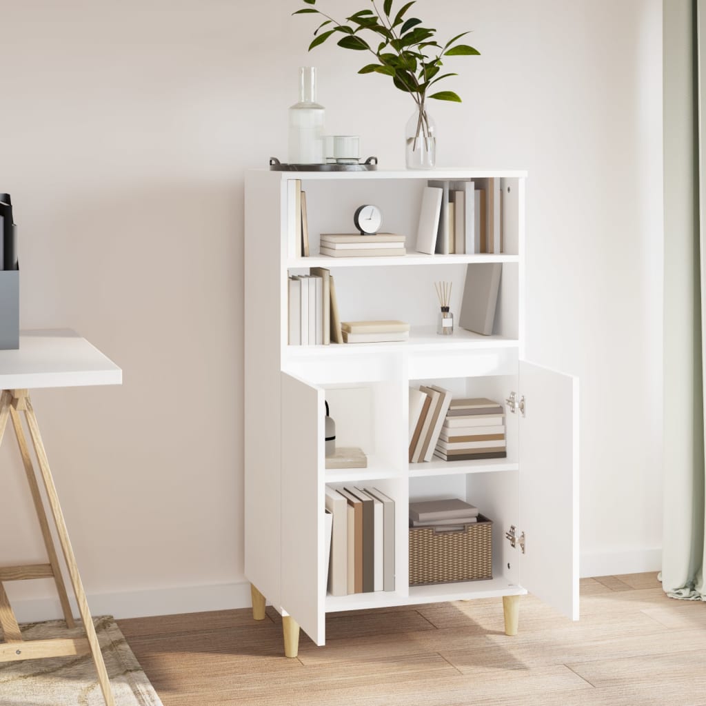 Visoka komoda bijela 60x36x110 cm od konstruiranog drva