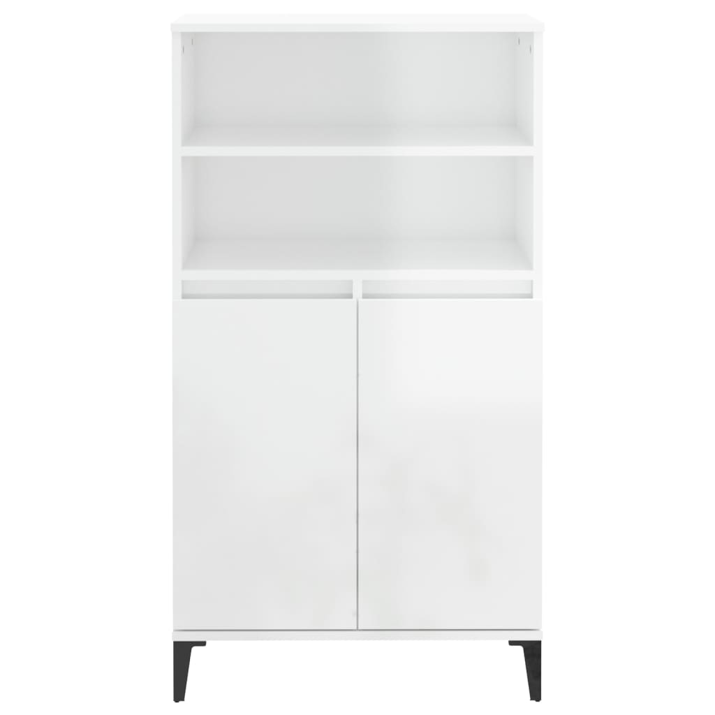Visoka komoda sjajna bijela 60x36x110 cm od konstruiranog drva