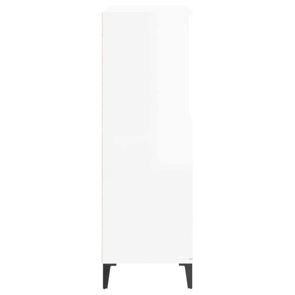 Visoka komoda sjajna bijela 60x36x110 cm od konstruiranog drva