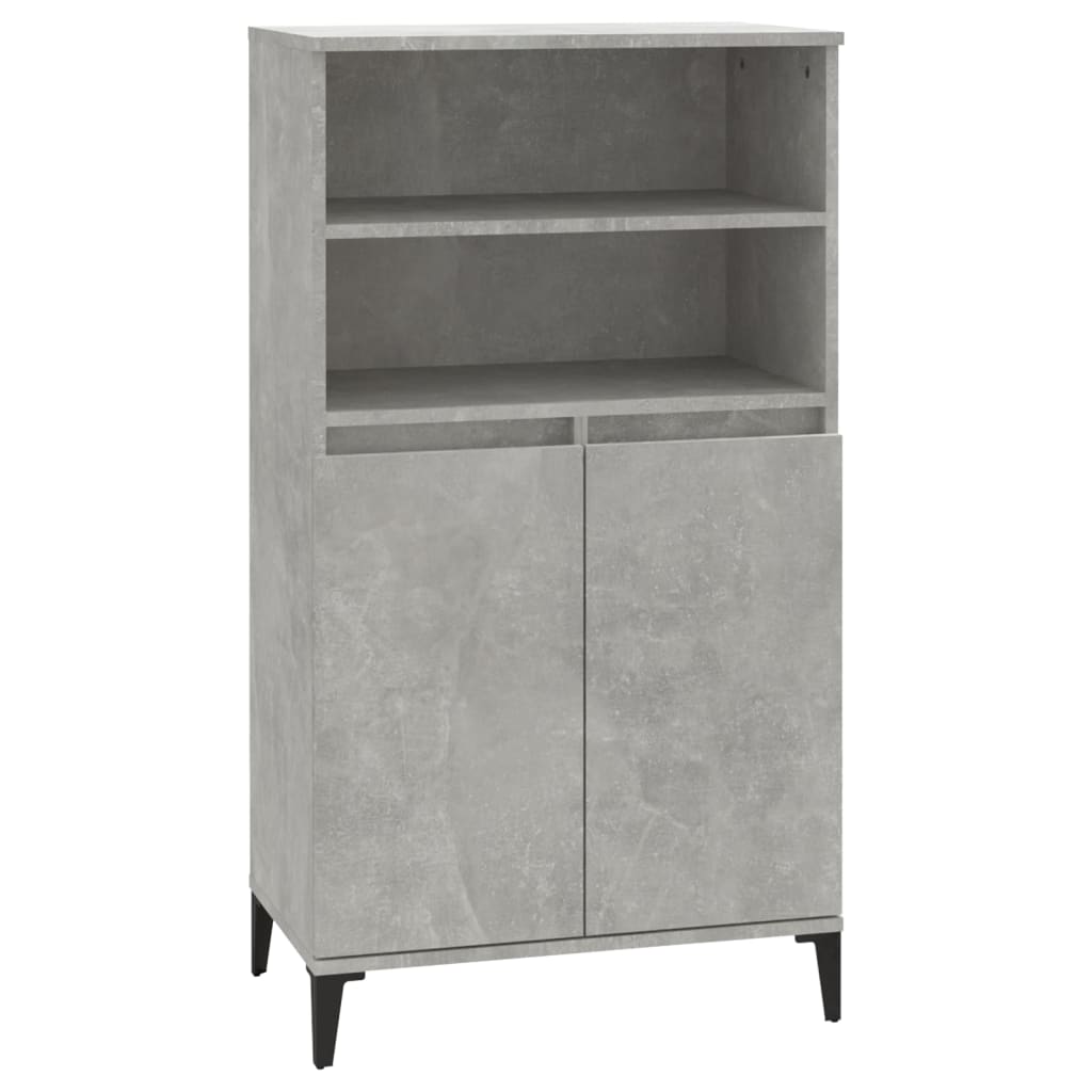 Visoka komoda siva betona 60x36x110 cm od konstruiranog drva