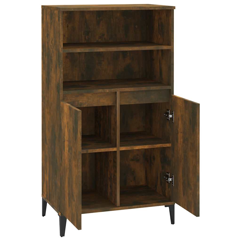Visoka komoda dimljenog hrasta 60x36x110 cm konstruiranog drva