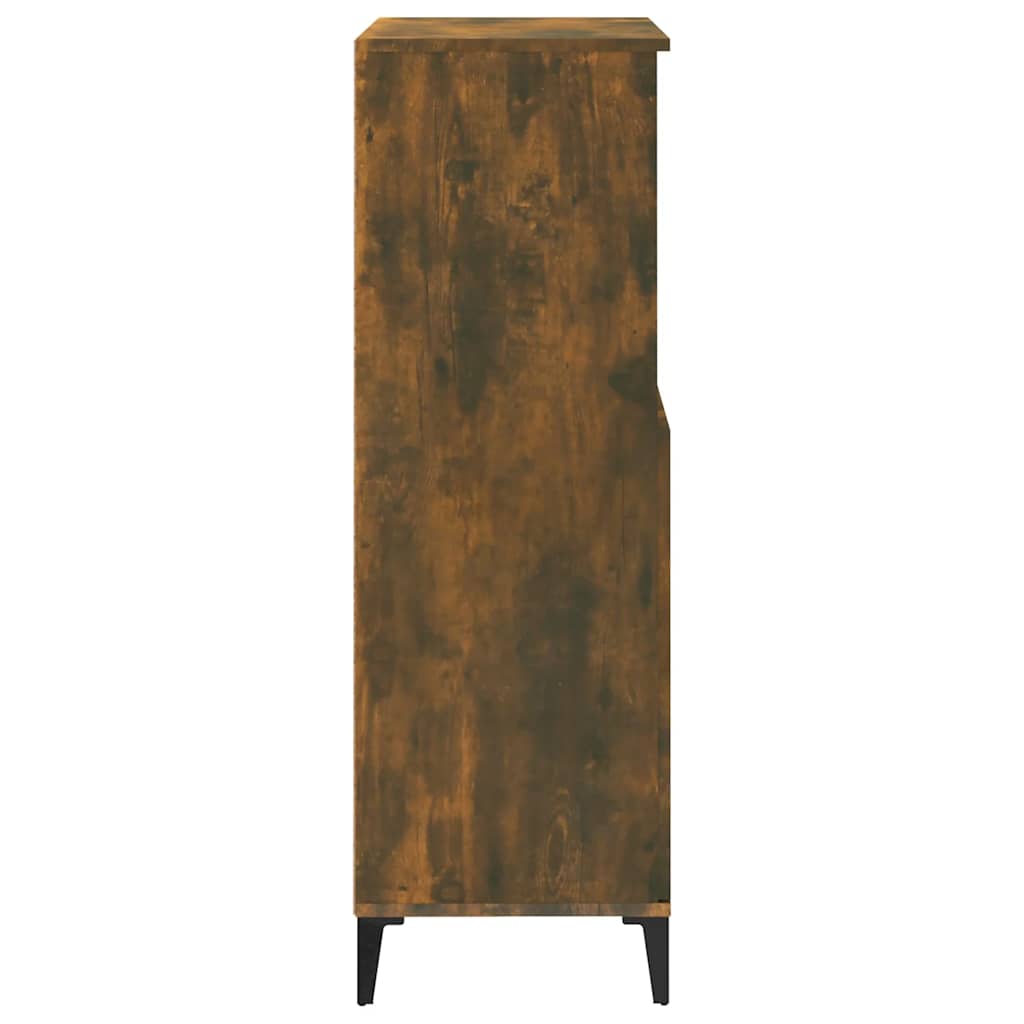 Visoka komoda dimljenog hrasta 60x36x110 cm konstruiranog drva