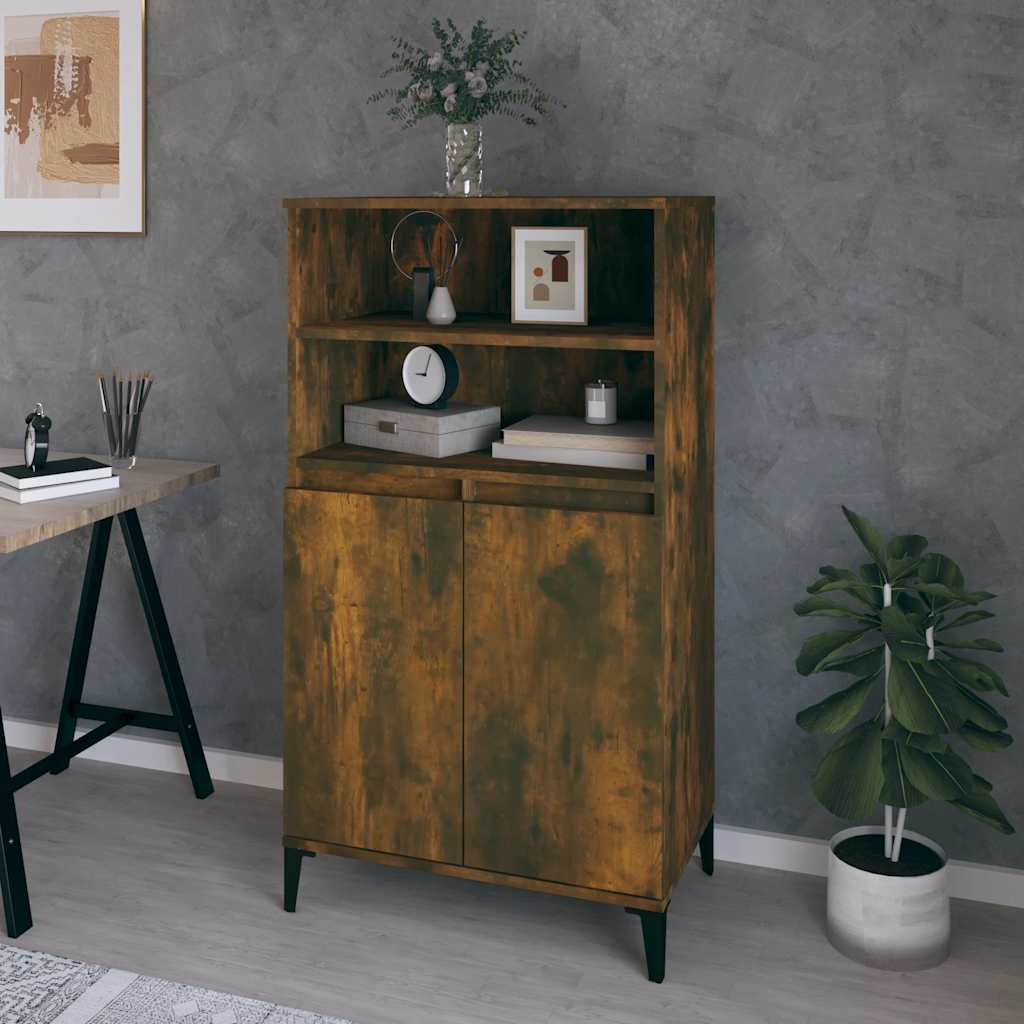 Visoka komoda sjajna 60x36x110 cm od konstruiranog drva