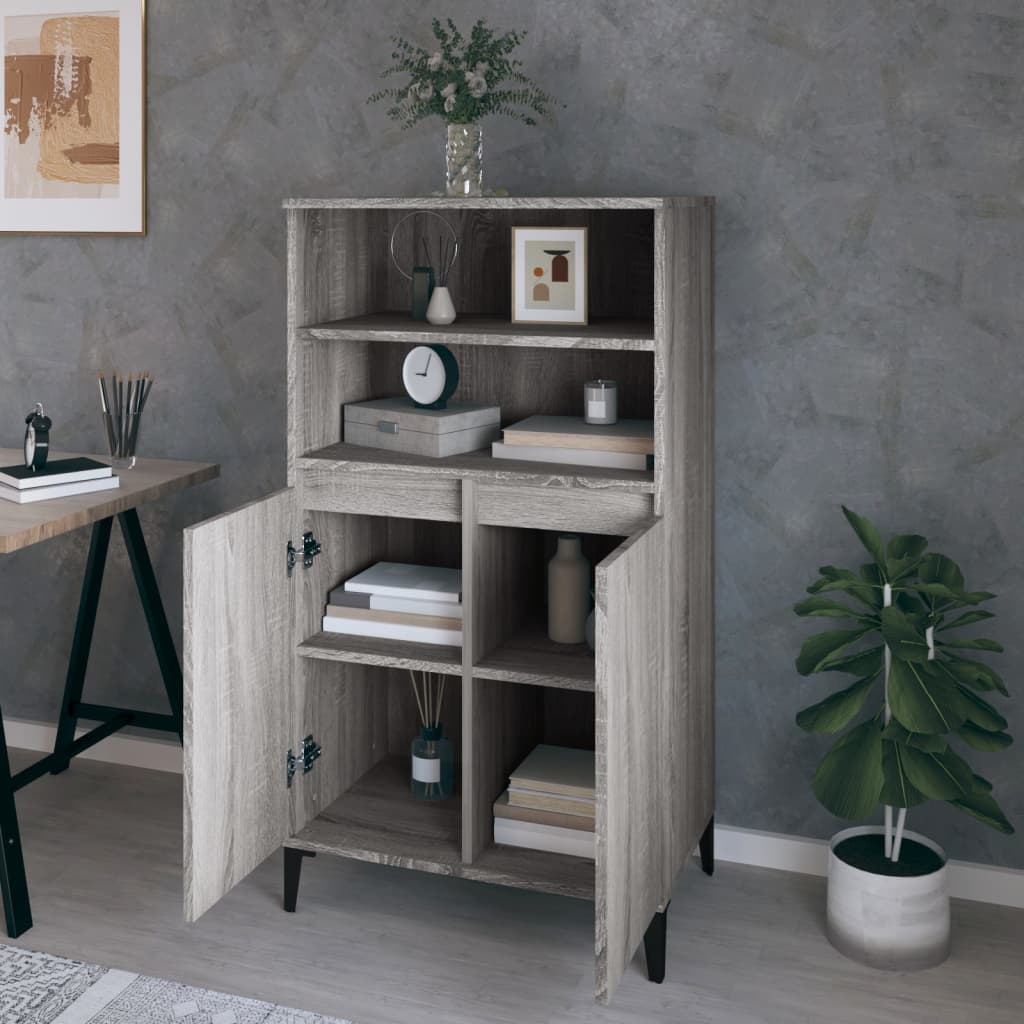 Visoka komoda siva sonome 60x36x110 cm od konstruiranog drva