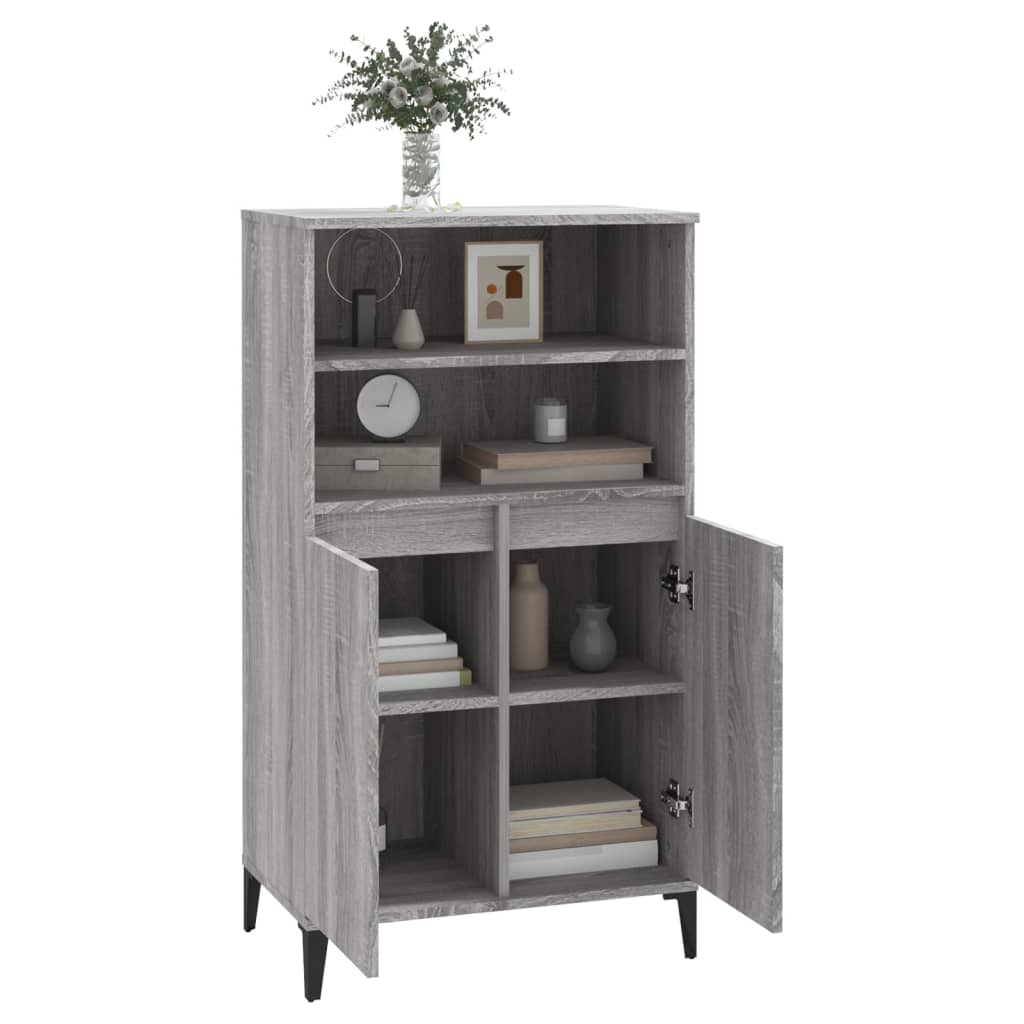 Visoka komoda siva sonome 60x36x110 cm od konstruiranog drva