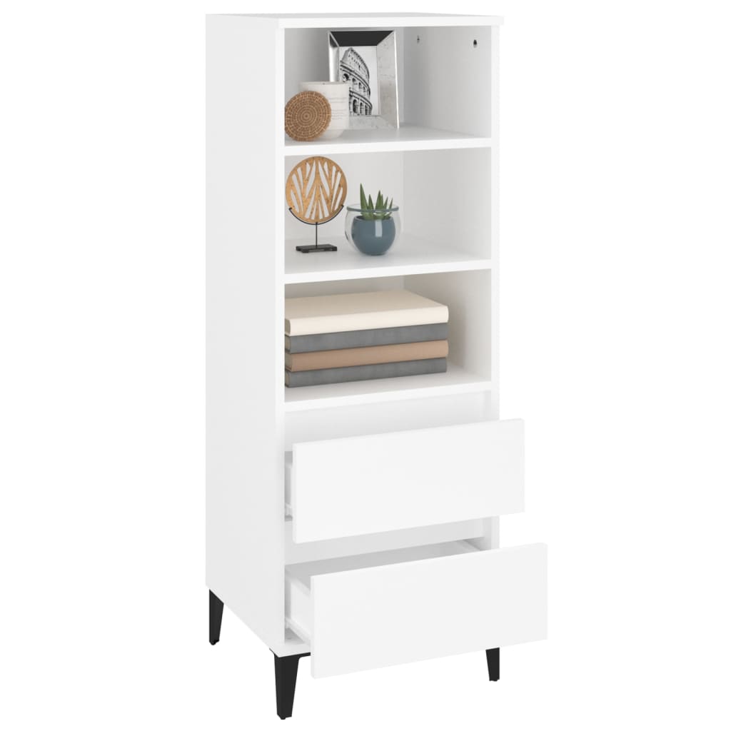 Visoka komoda bijela 40 x 36 x 110 cm od konstruiranog drva