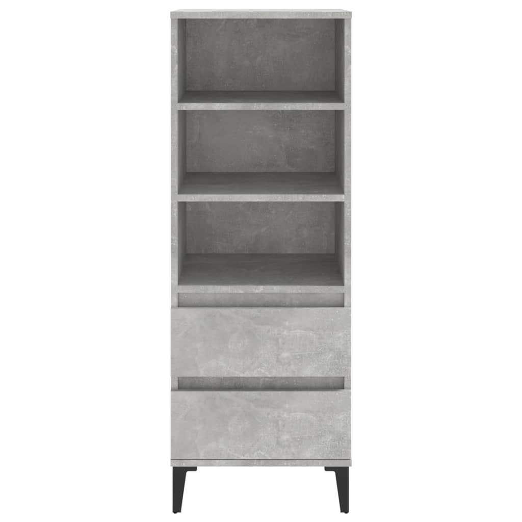 Visoka komoda boja betona 40 x 36 x 110 cm konstruirano drvo
