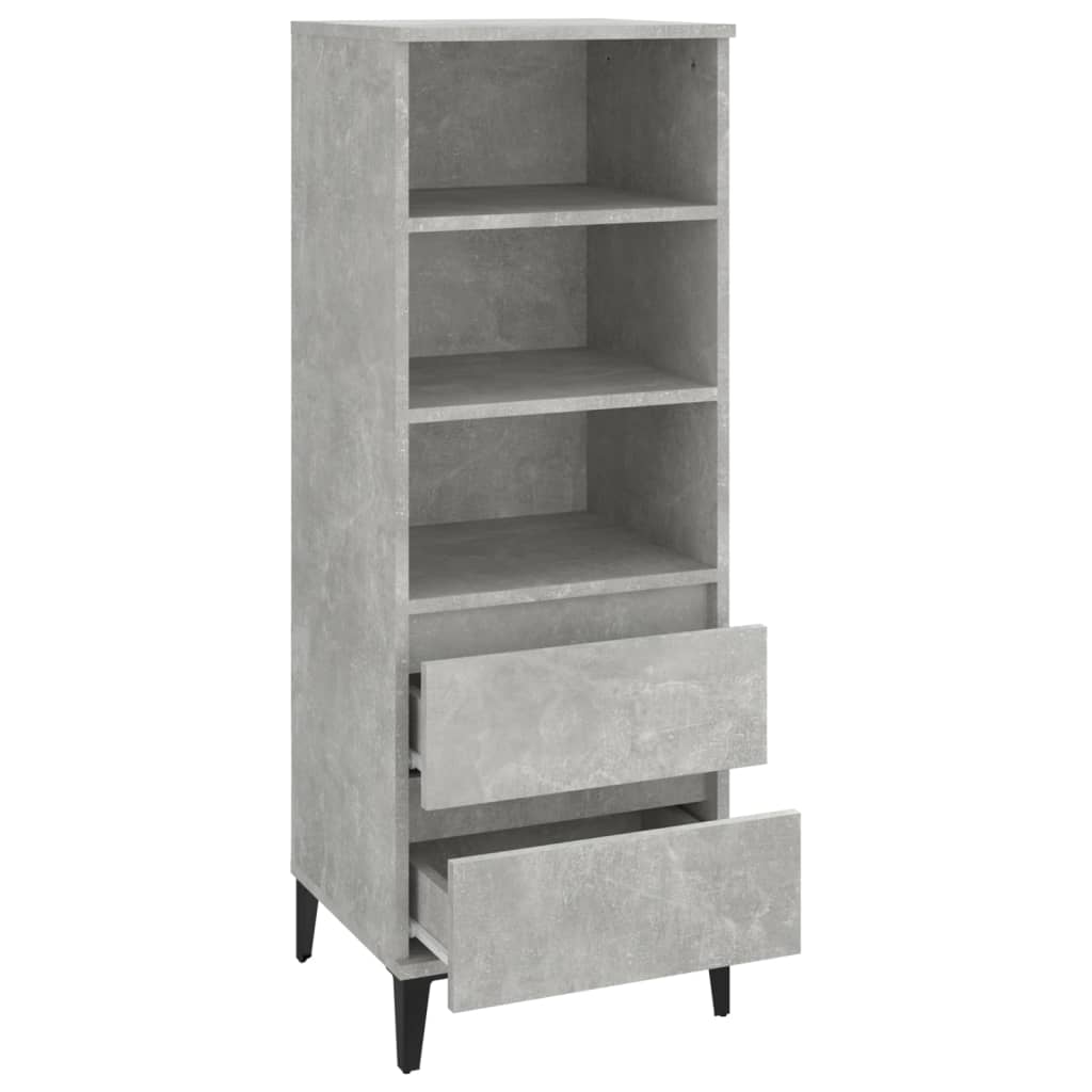 Visoka komoda boja betona 40 x 36 x 110 cm konstruirano drvo
