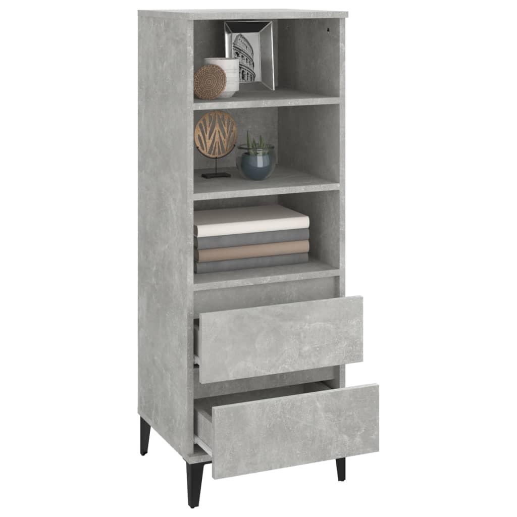 Visoka komoda boja betona 40 x 36 x 110 cm konstruirano drvo