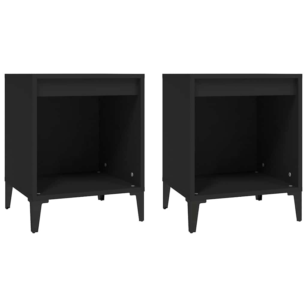 Noćni ormarići 2 kom crni 40x35x50 cm Crna
